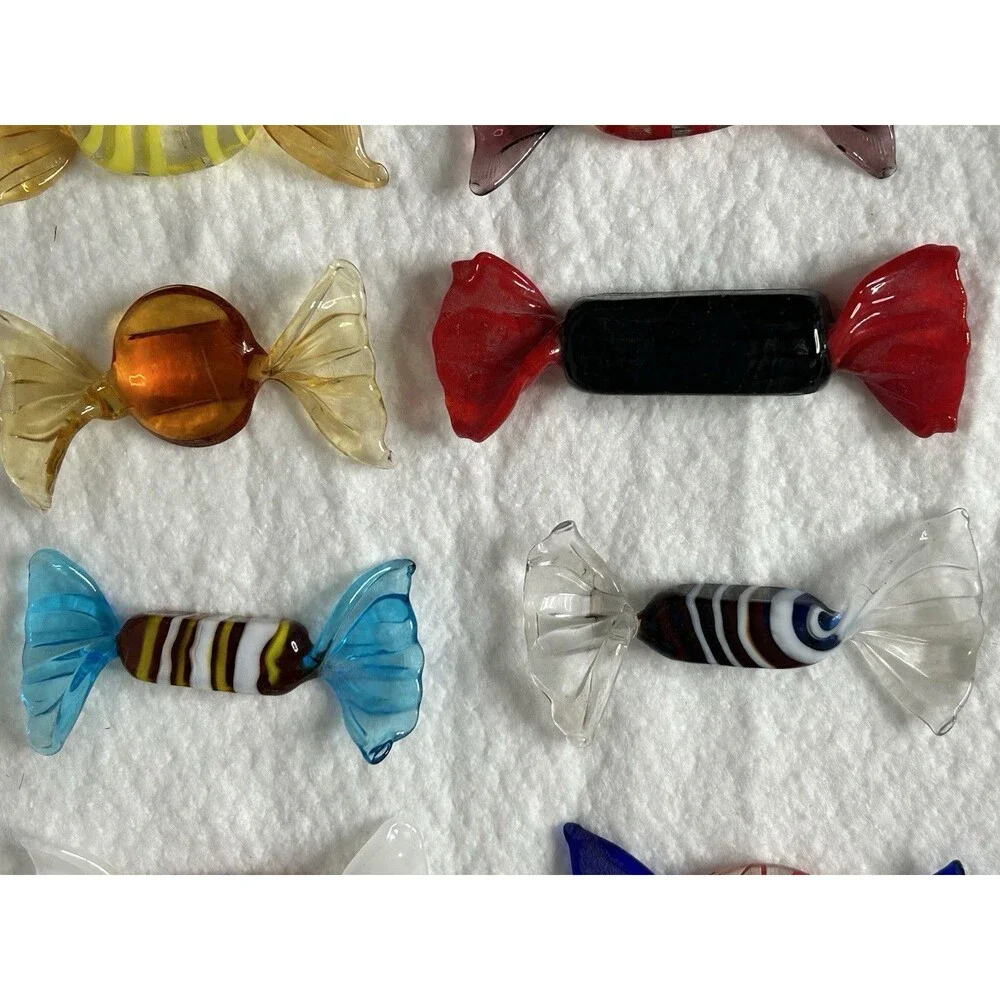 Vintage Murano Glass Wrapped Candy Assortment Hostess Gift Lot of 15 Whimsical